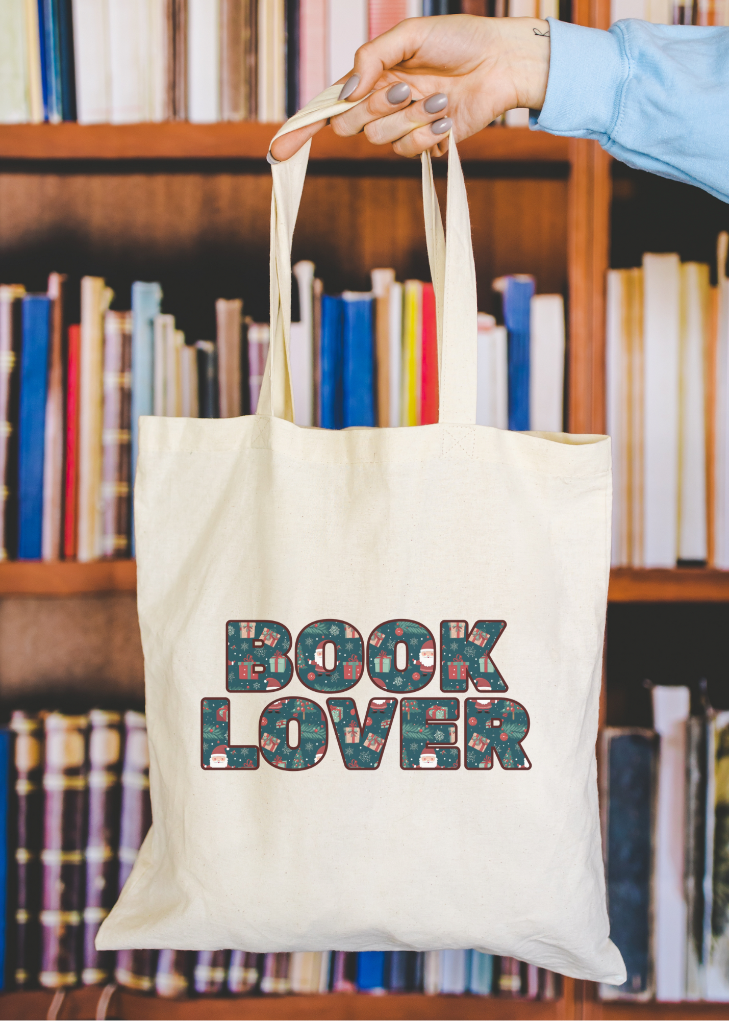 Christmas Book Lover Tote