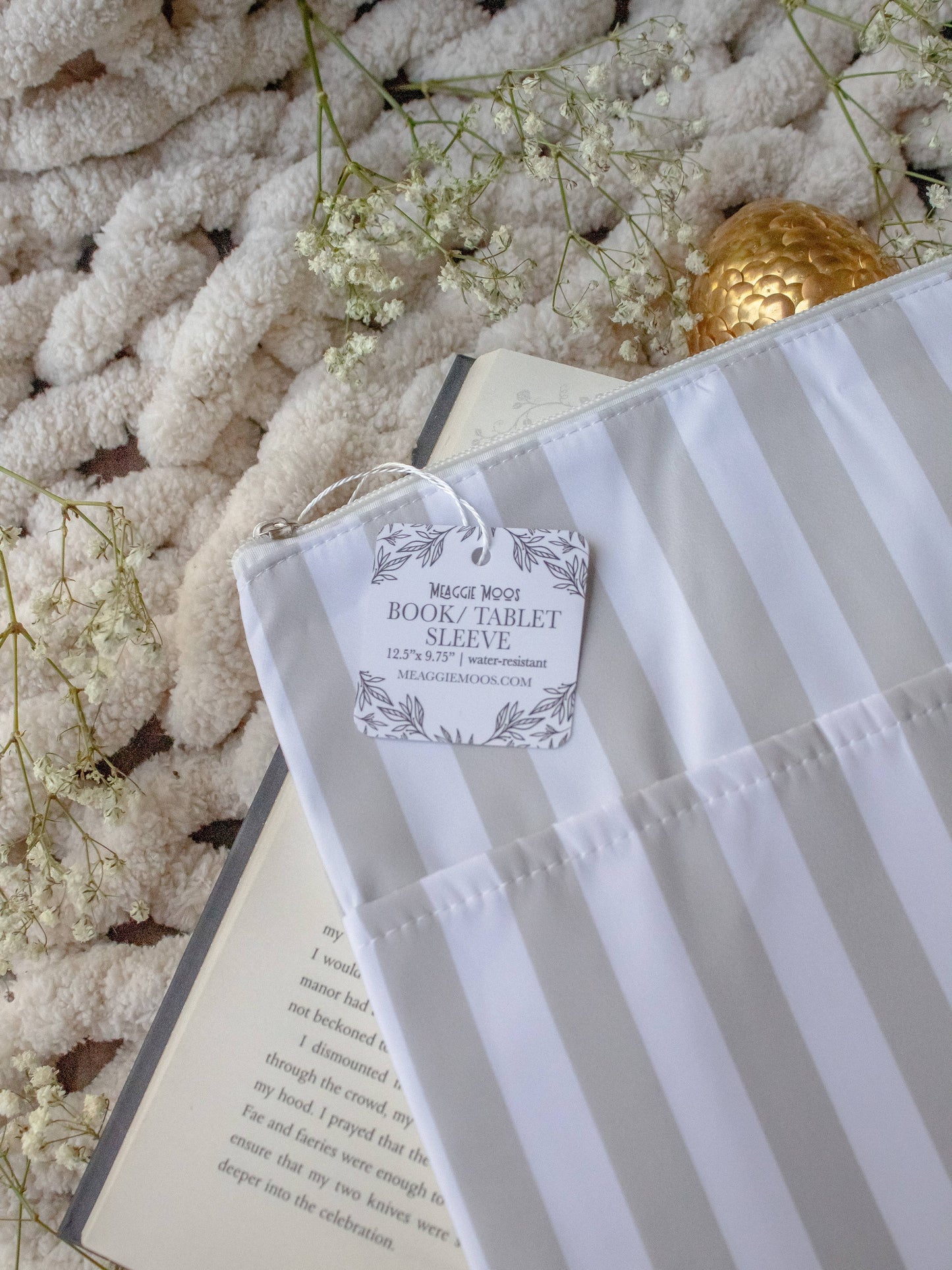 Book / Tablet Sleeve | Tan Stripes