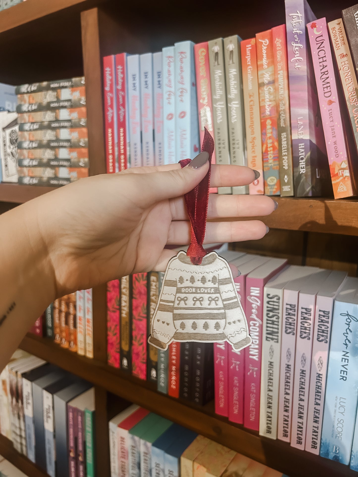 Book Lover Sweater Wooden Ornament