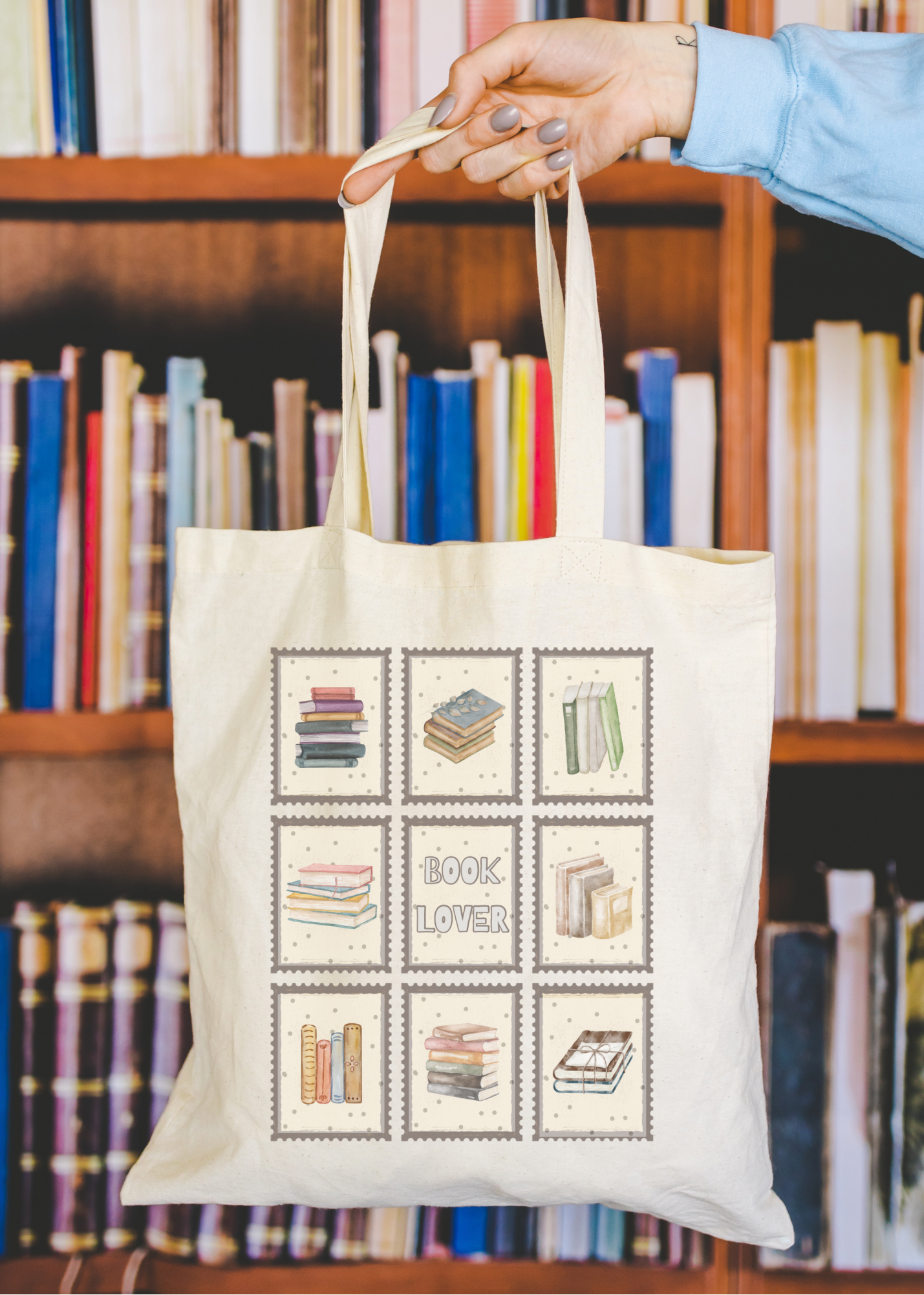 Bookish Stamps Tote