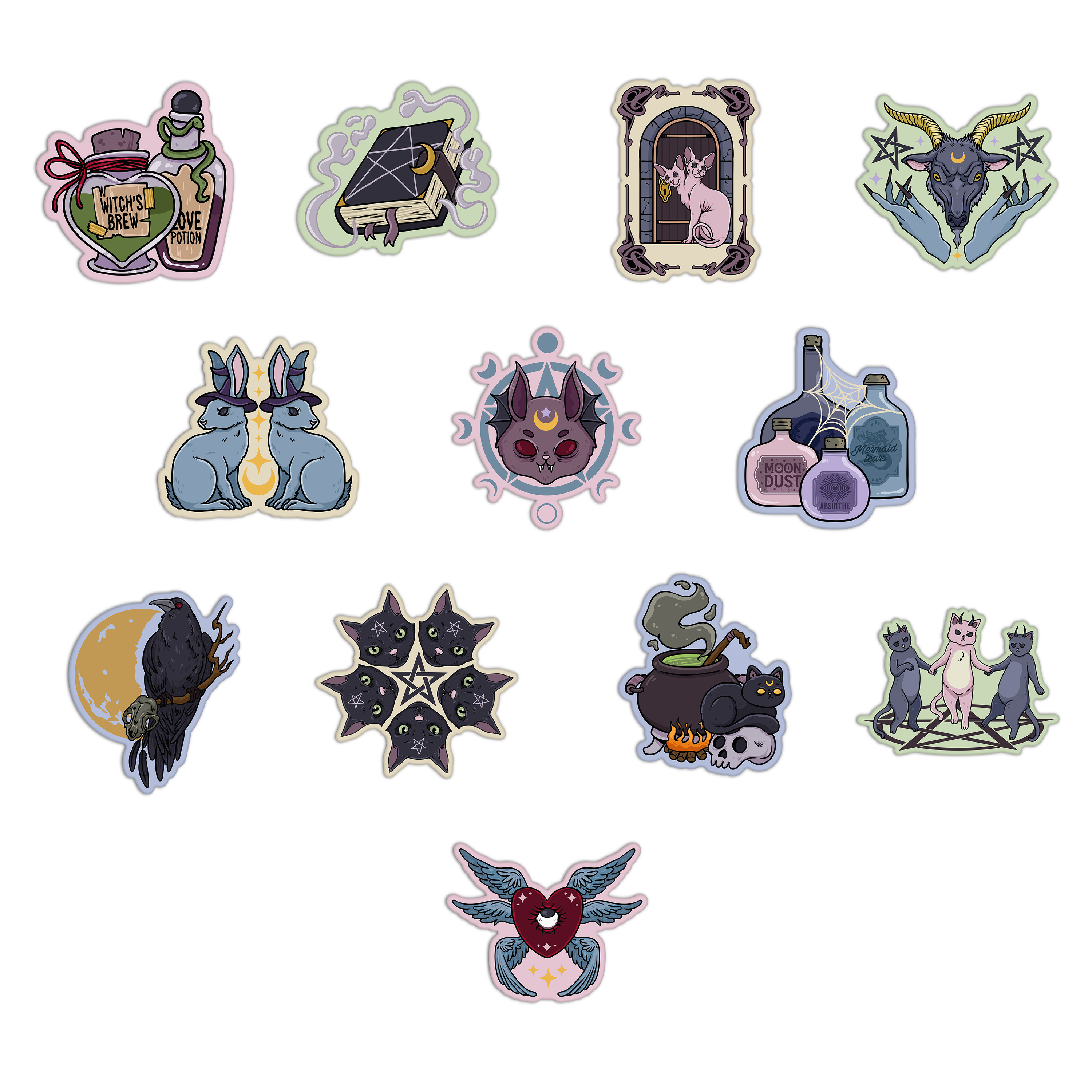 Witch Craft Stickers Tin Can