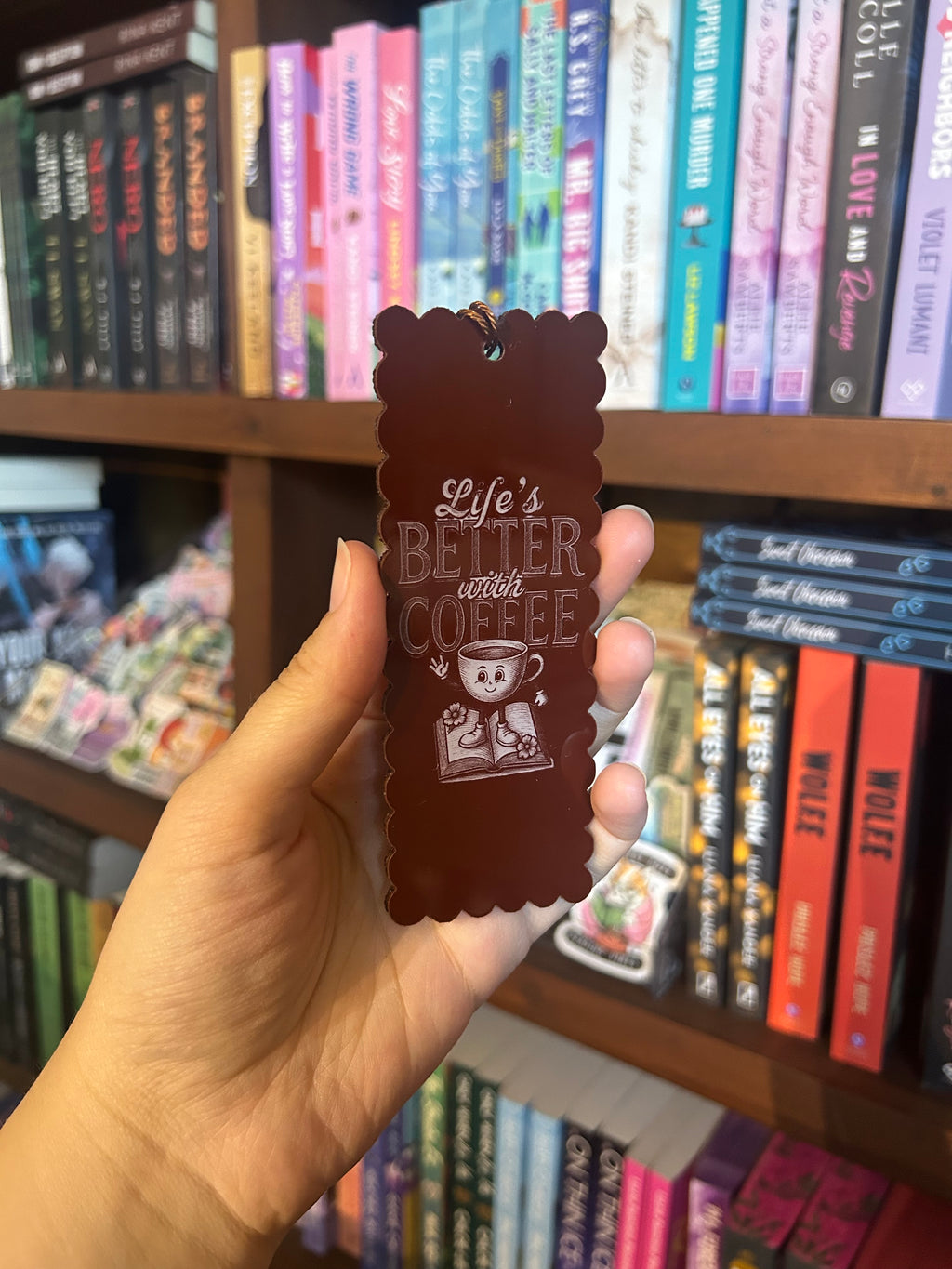 Coffee Acrylic Engraved Bookmarks
