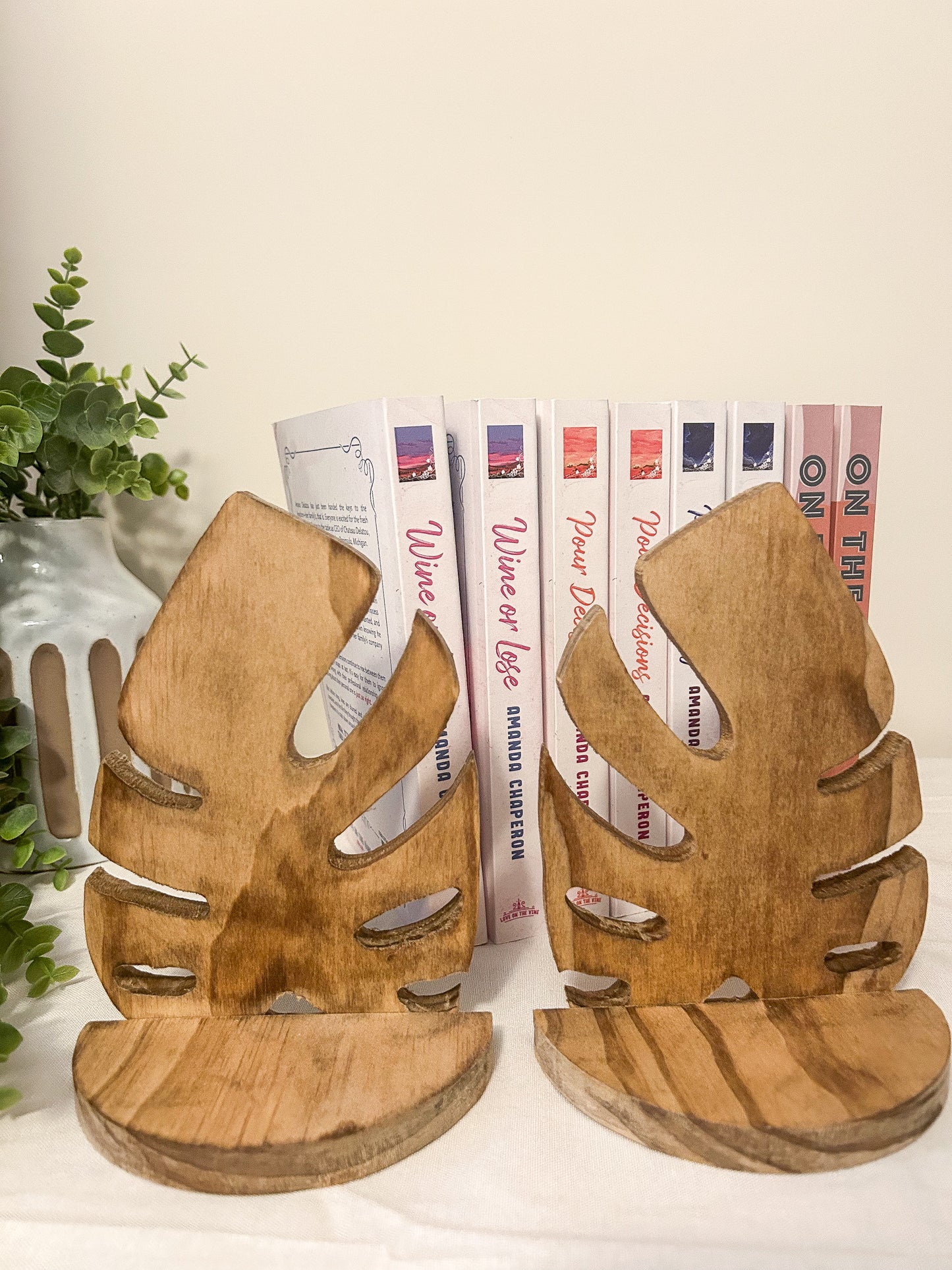 Monstera Bookends- Light