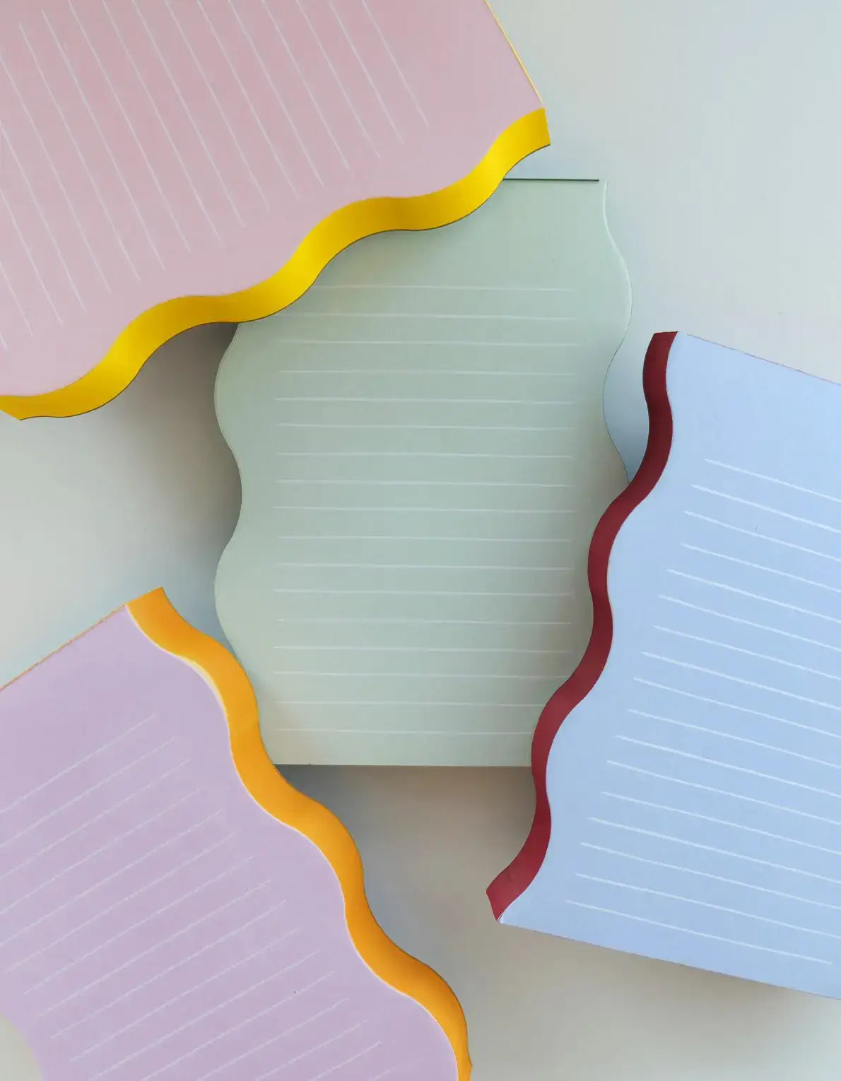 Wavy Shaped Notepad | Mint + Evergreen Edge