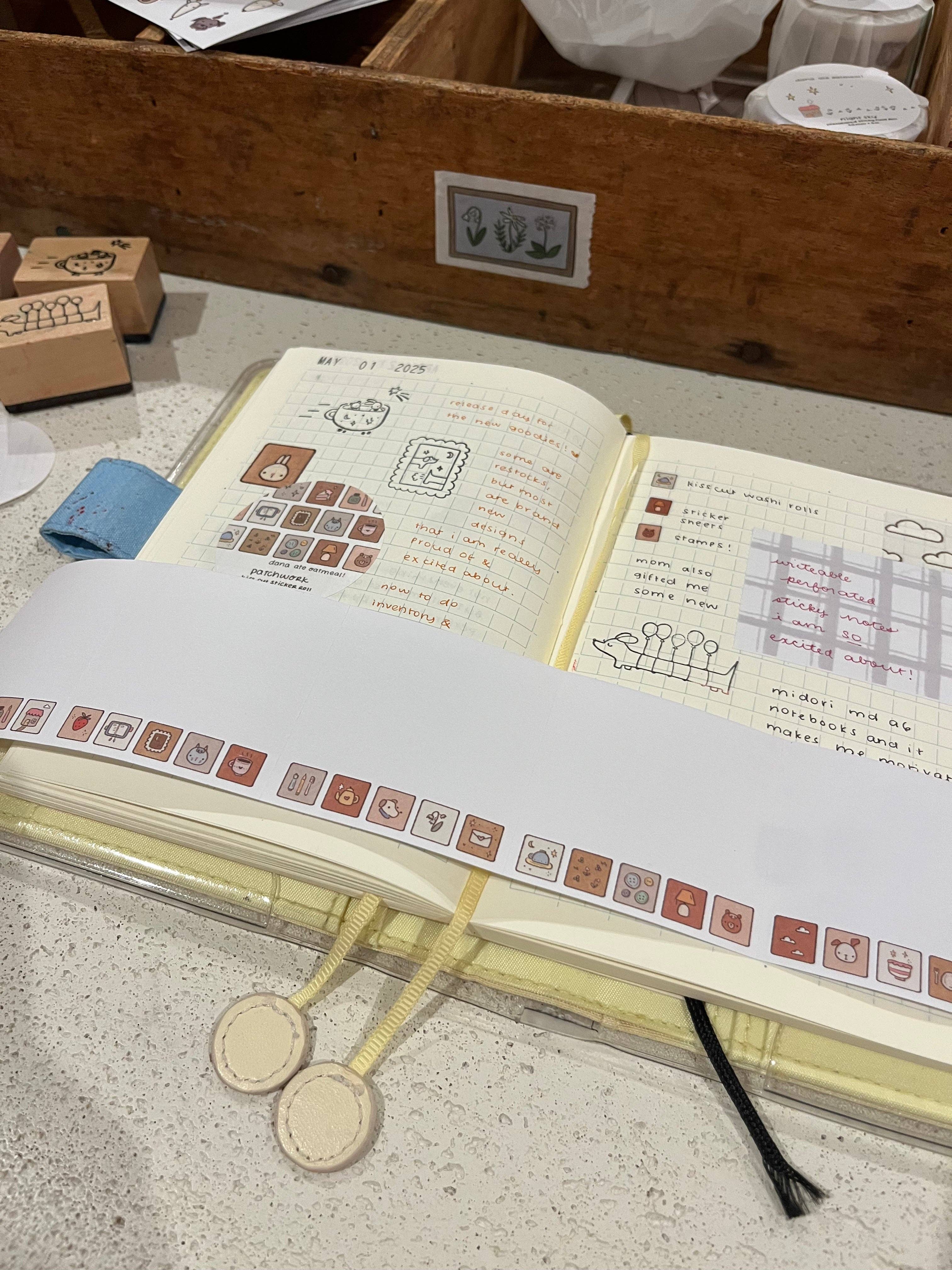 Patchwork perforated sticky note roll