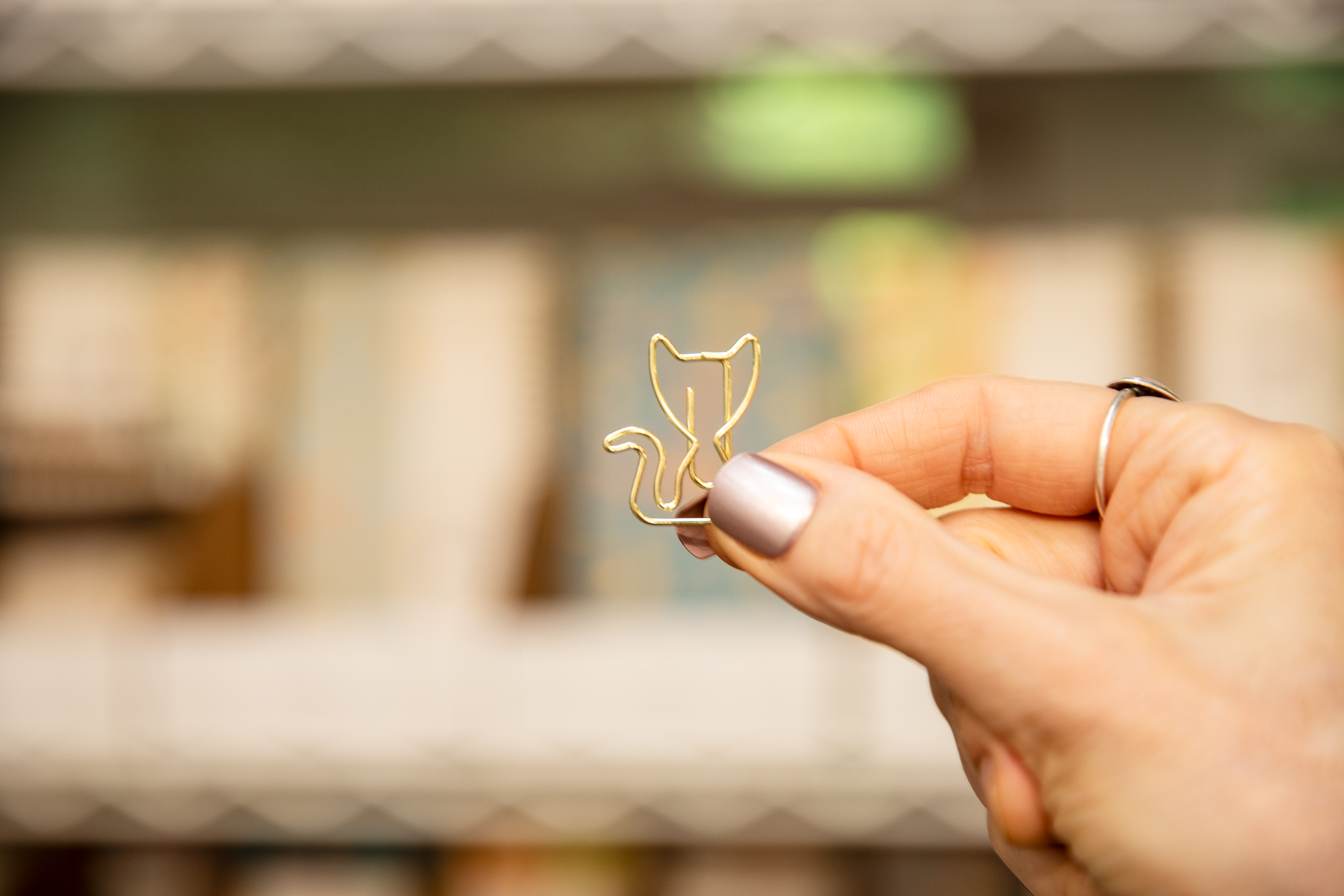 Gold Cats Boxed Paper Clips - Set of 12