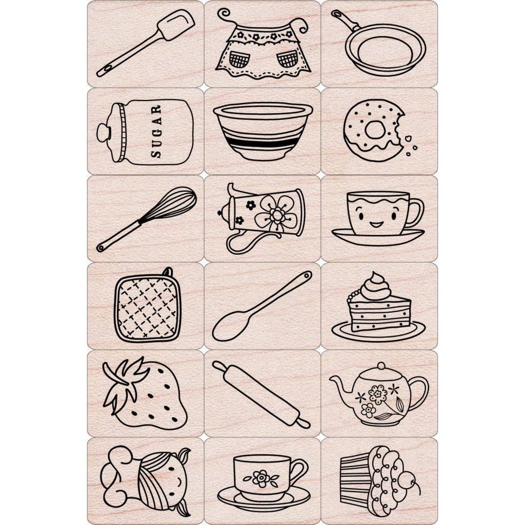 Hero Arts Cook It Wood Ink 'n Stamp Set