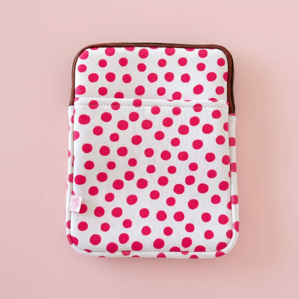 E-reader / Tablet Sleeve - Pink Polka Dots