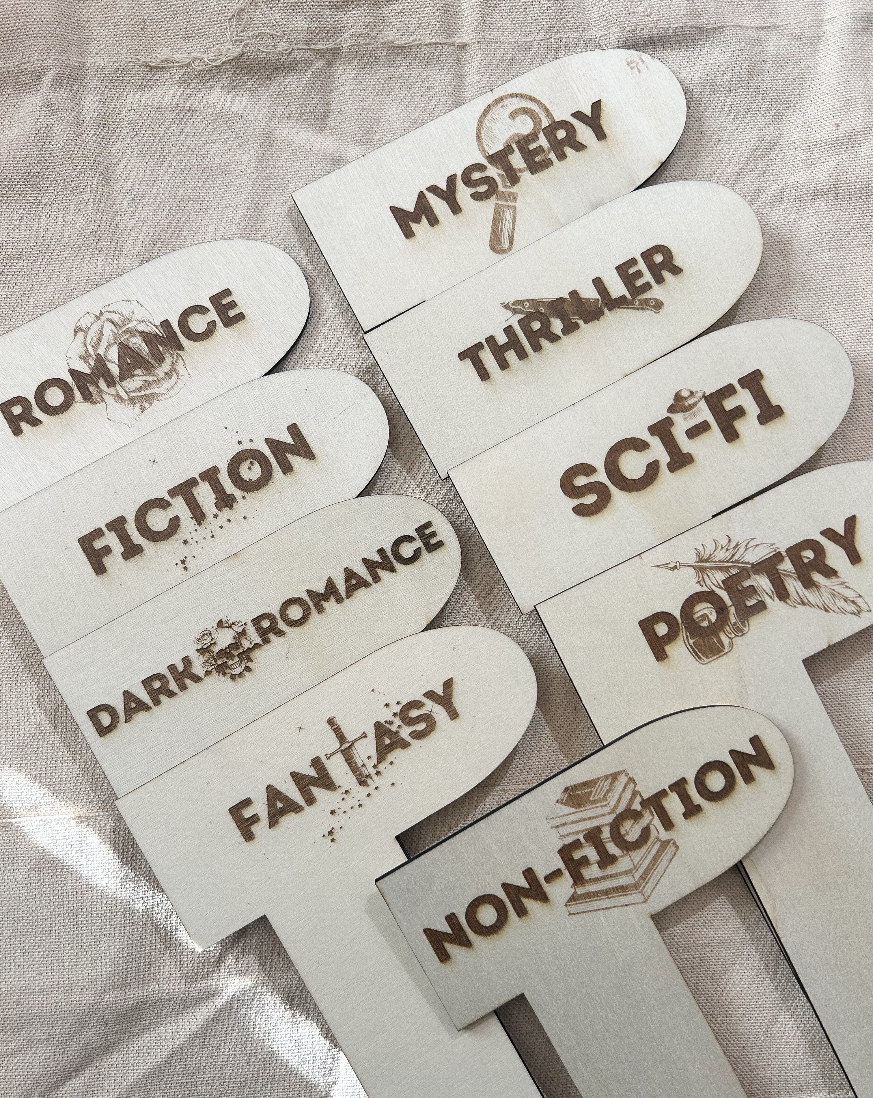 Wooden Bookshelf Dividers