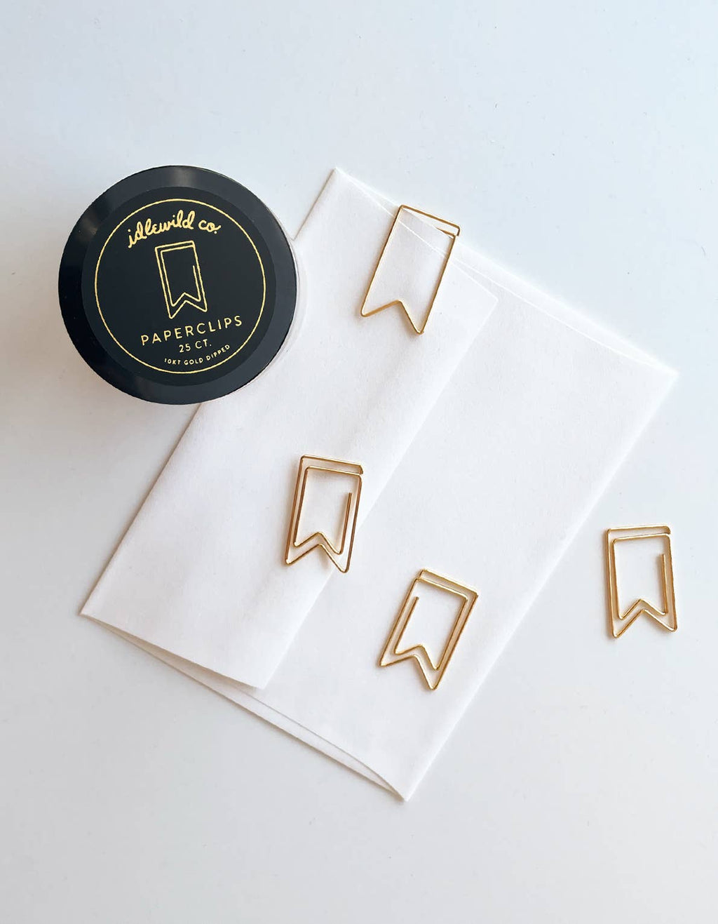 Gold Plated Paper Clips (Jar of 25) | Flag
