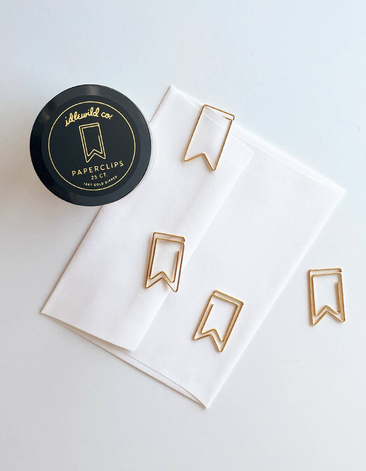 Gold Plated Paper Clips (Jar of 25) | Flag