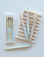 Retro Pen Set of Four | Pastel Rainbow