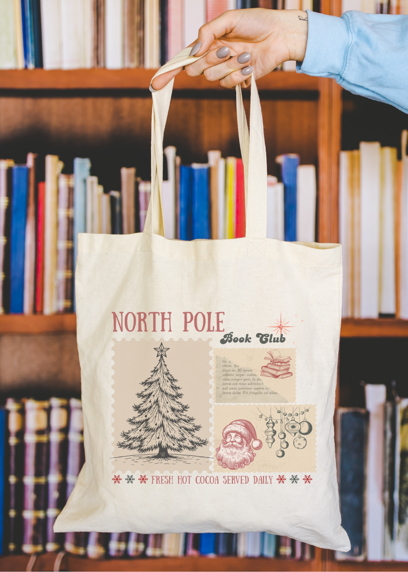 North Pole Book Club Tote