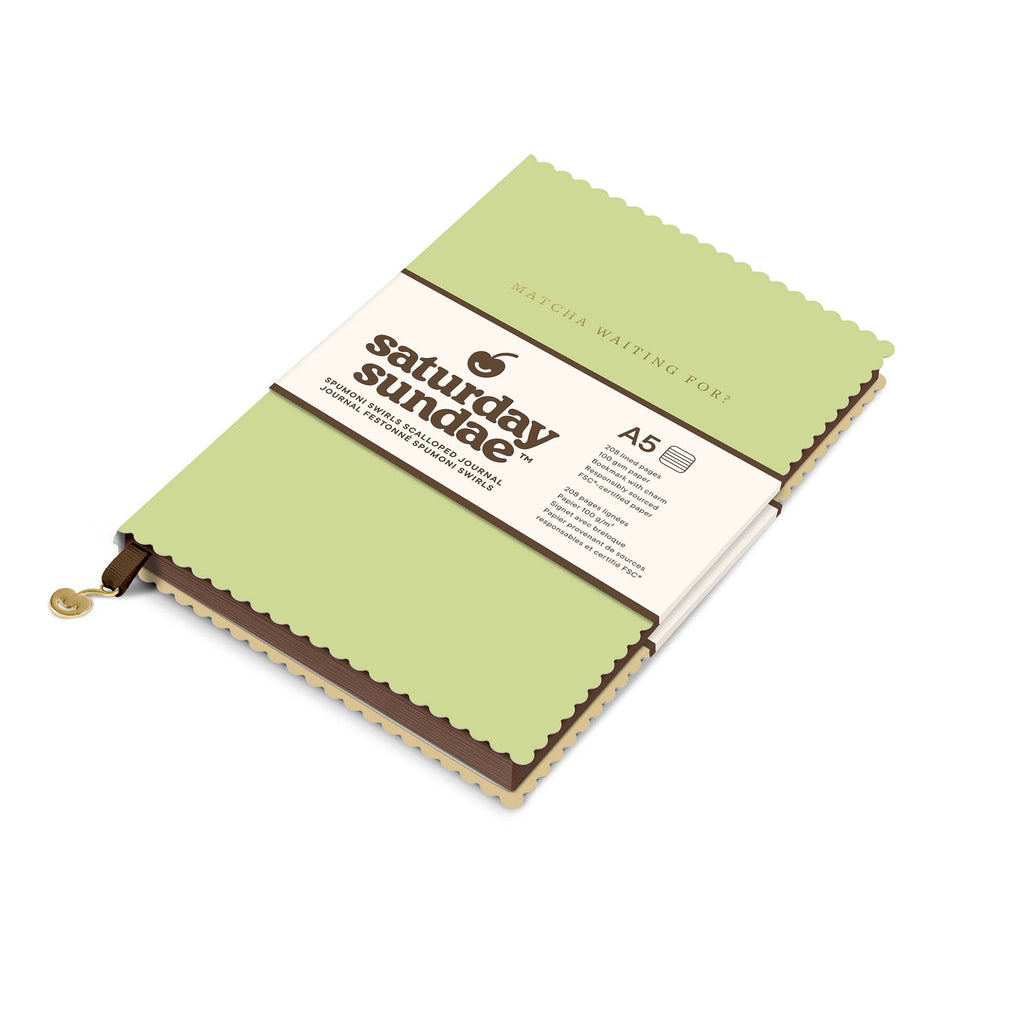 Matcha A5 Spumoni Swirls Scalloped Journal