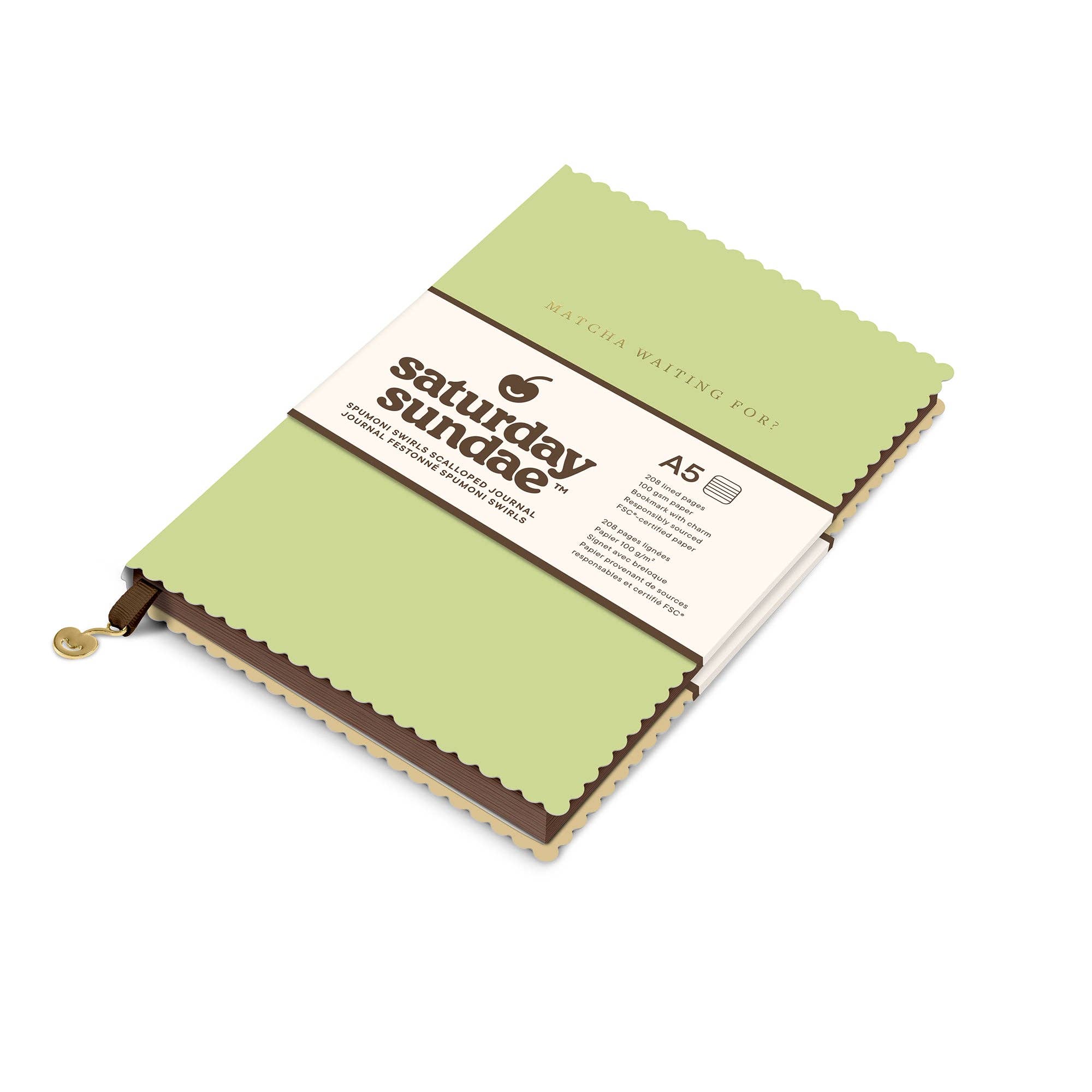 Matcha A5 Spumoni Swirls Scalloped Journal