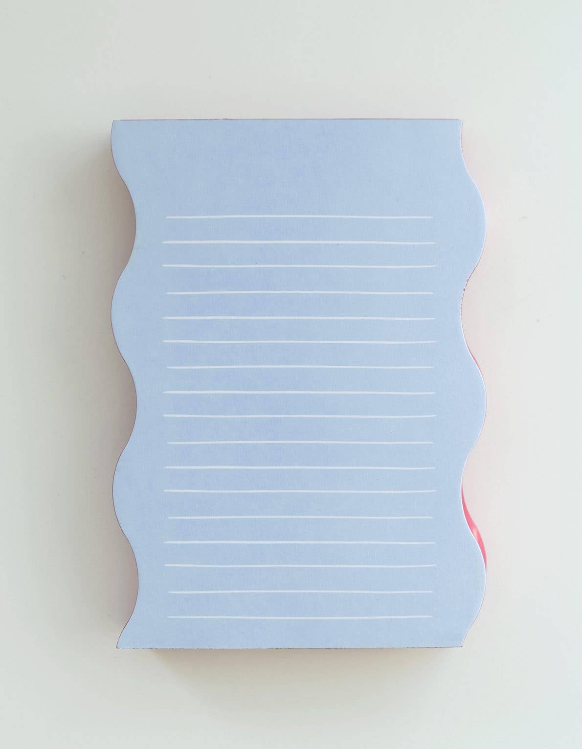 Wavy Shaped Notepad | Blue + Cranberry Edge
