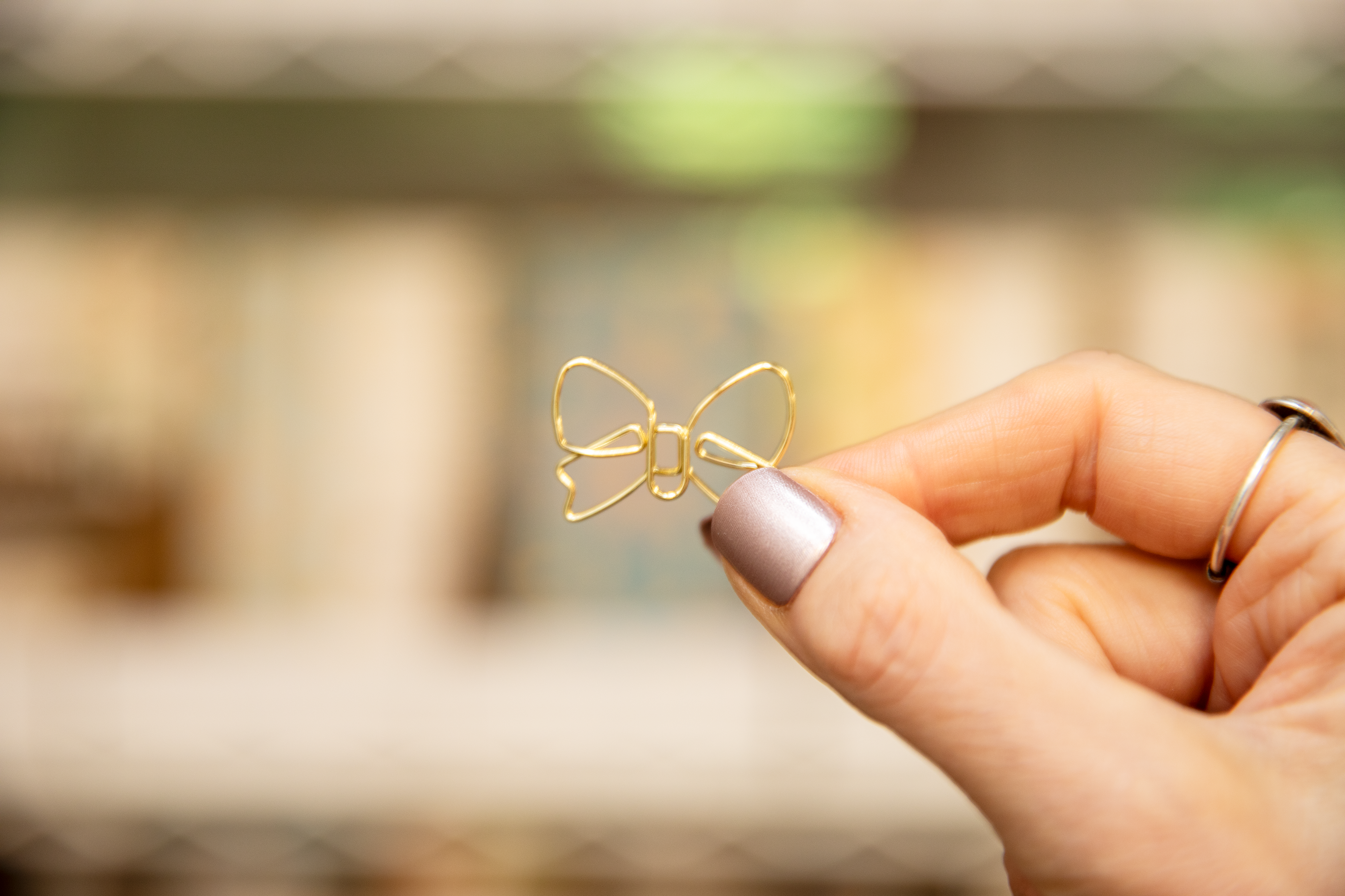 Gold Bows Boxed Paper Clips - Set of 12