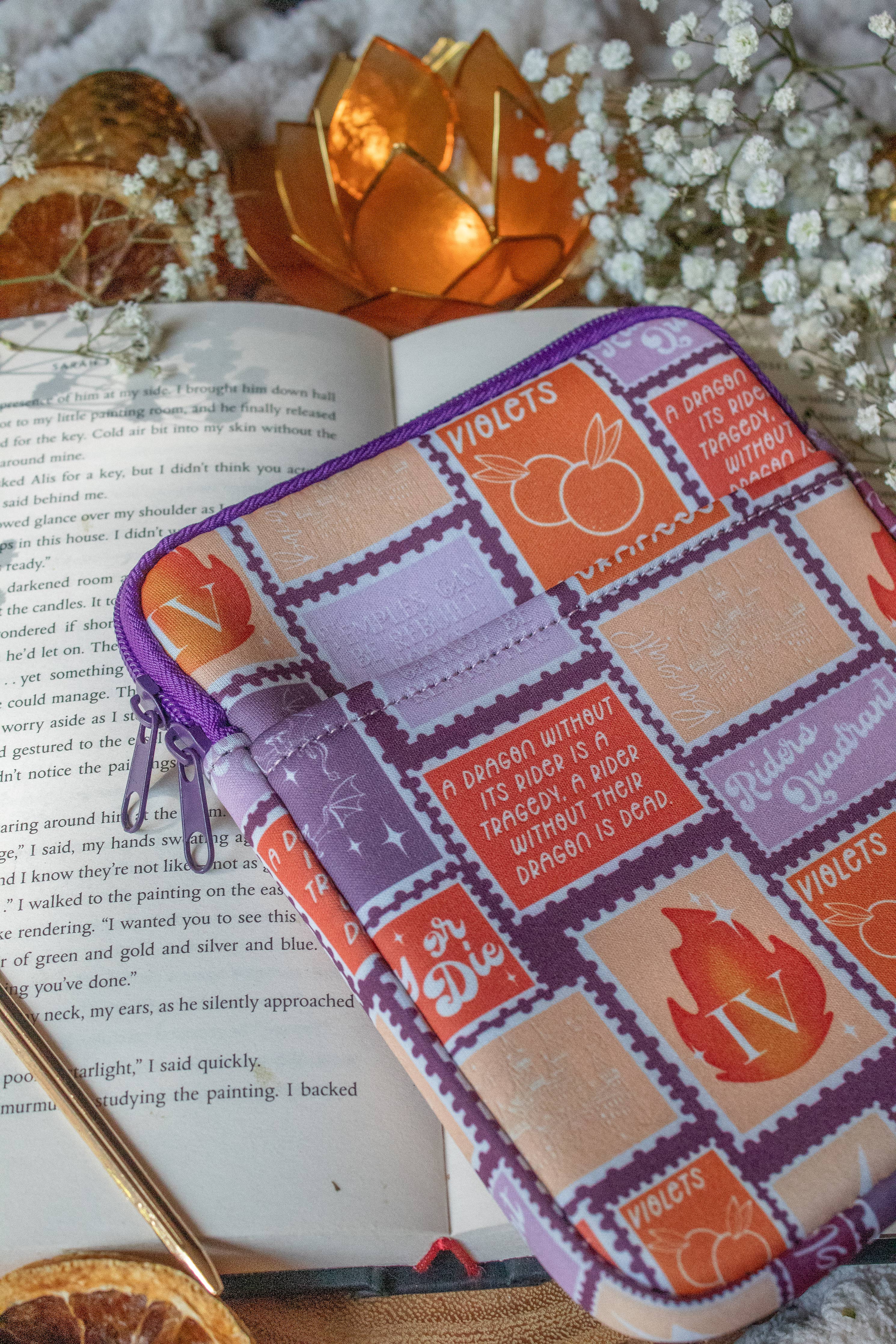 Fourth Wing Stamps Neoprene E-Reader/ Tablet Sleeve