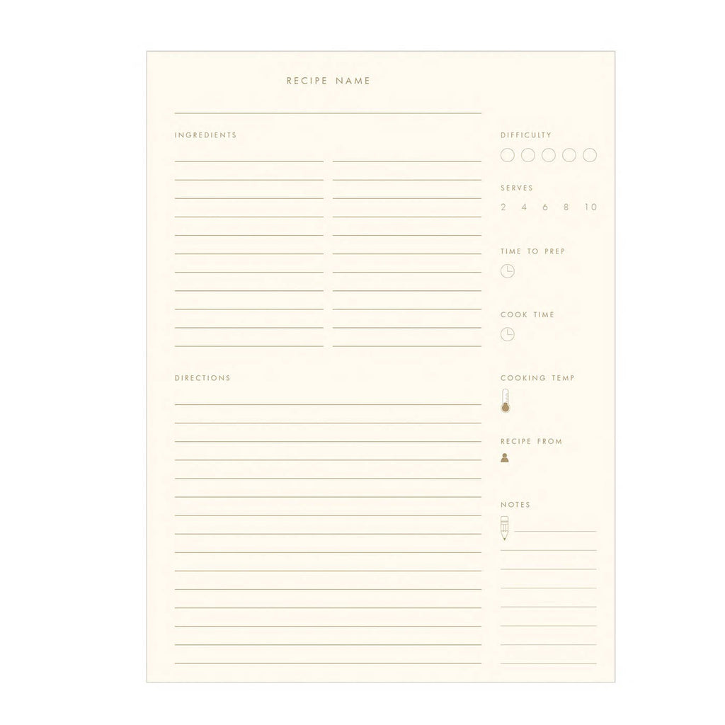 Gathered Recipes Recipe Book: Forest Green Cover | White Ink