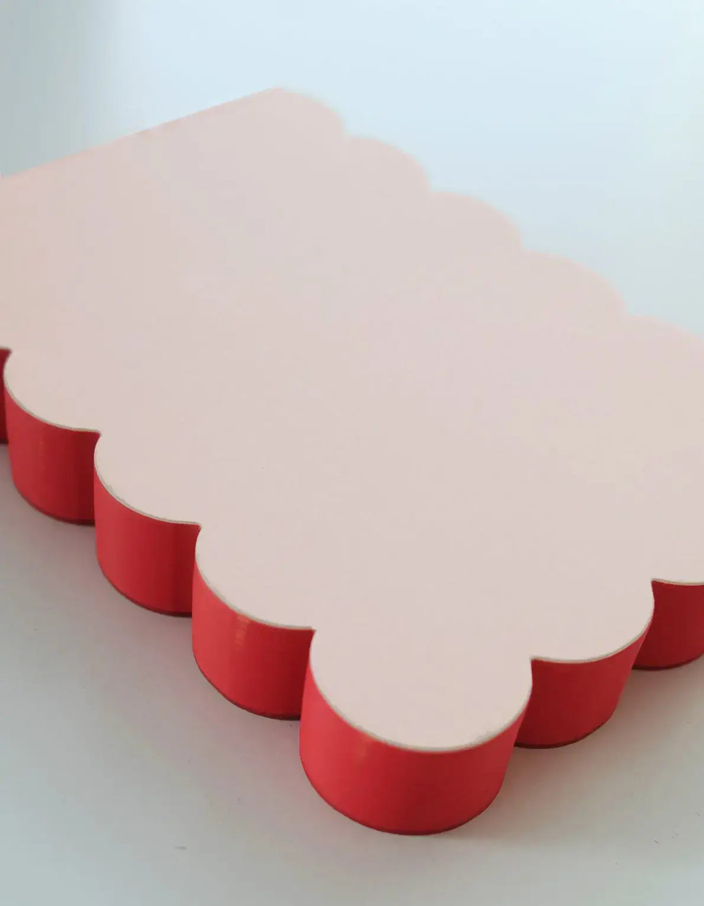 Scalloped Shaped Notepad | Peach + Persimmon Edge