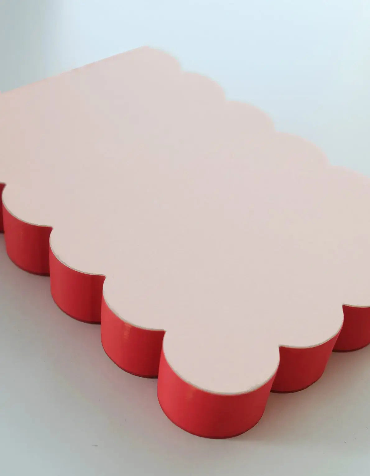 Scalloped Shaped Notepad | Peach + Persimmon Edge