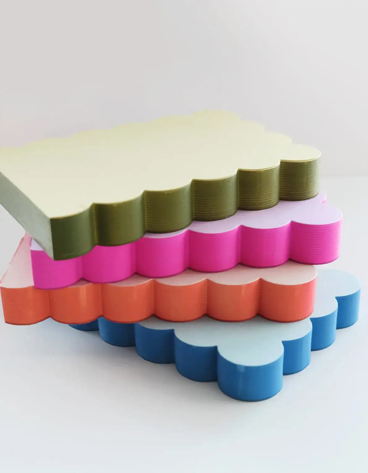 Scalloped Shaped Notepad | Peach + Persimmon Edge