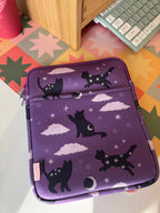 Celestial Cat Moon & Stars Book & Kindle Sleeve Pouch