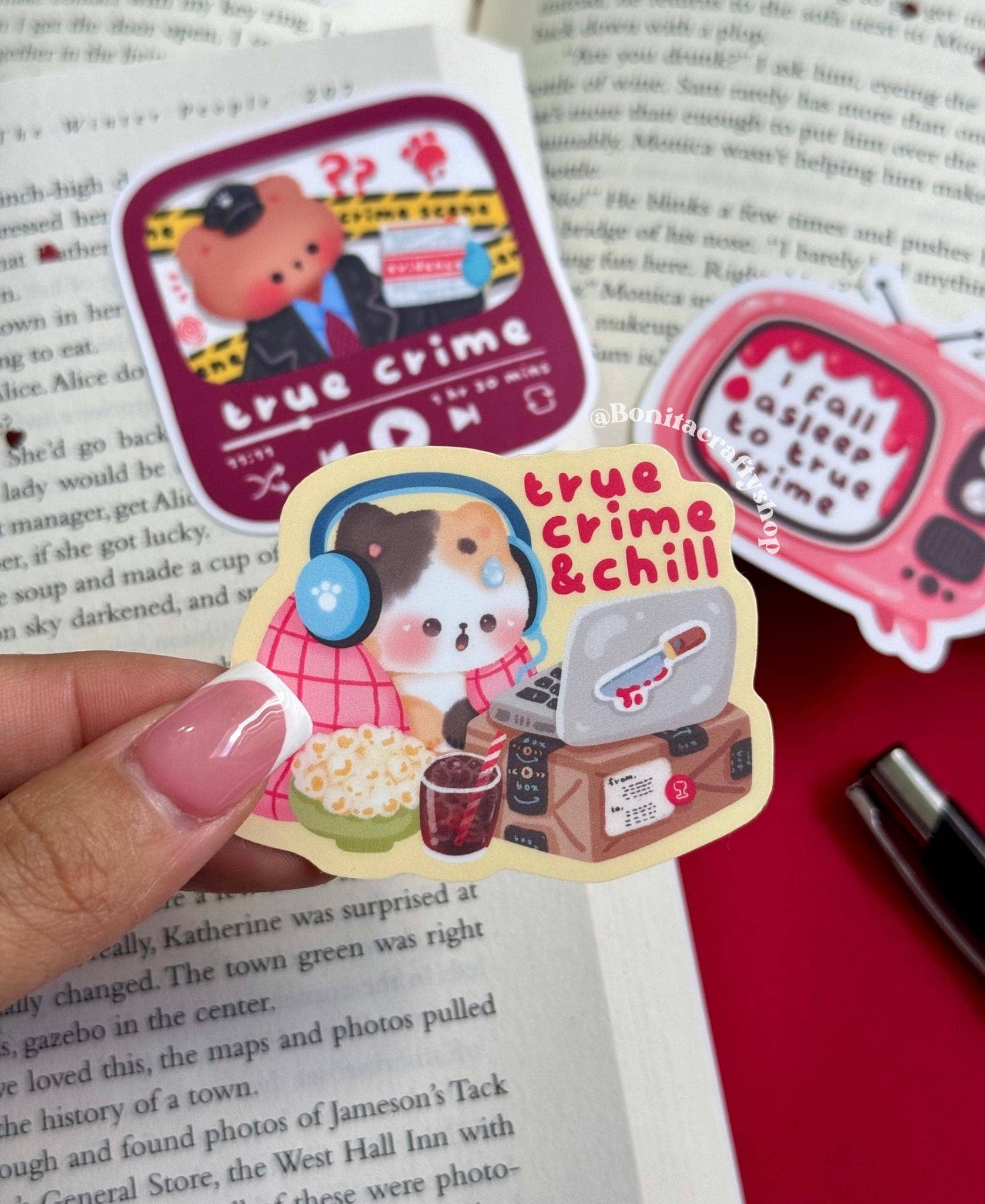 True Crime & Chill Matte Vinyl Sticker Set