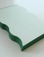 Wavy Shaped Notepad | Mint + Evergreen Edge