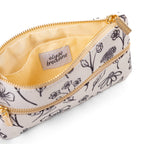 Ivory Pressed Floral Pencil Pouch