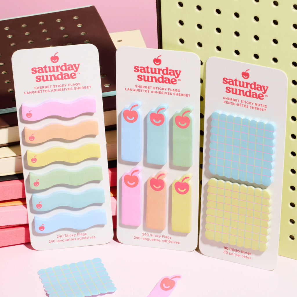 Pastel Plaid Sherbet Sticky Notes & Sticky Flags