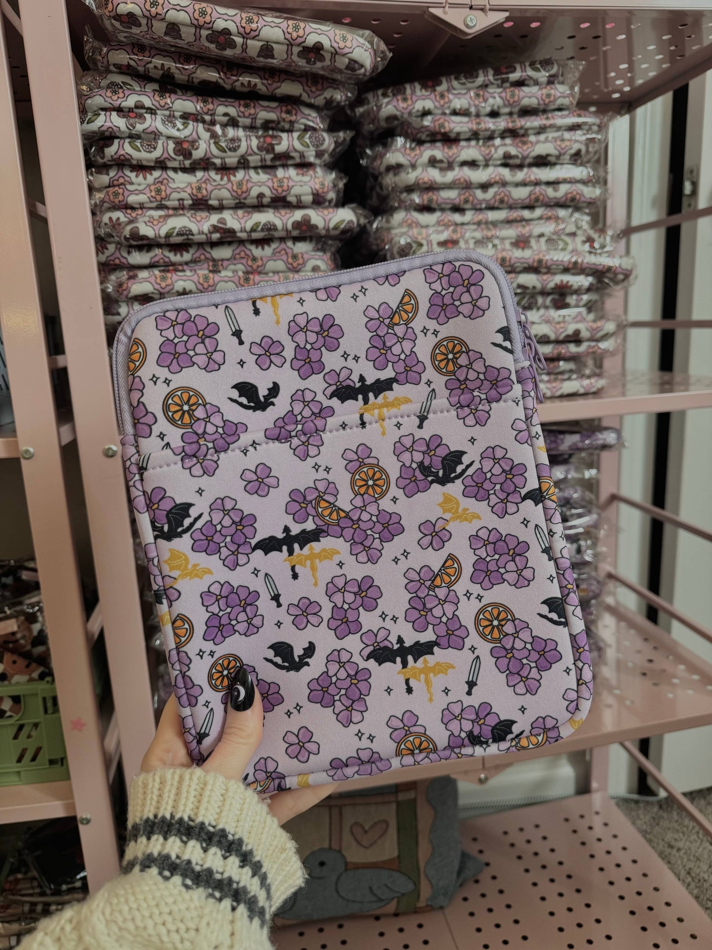 Violet Dragon Rider Book & Kindle Sleeve Pouch