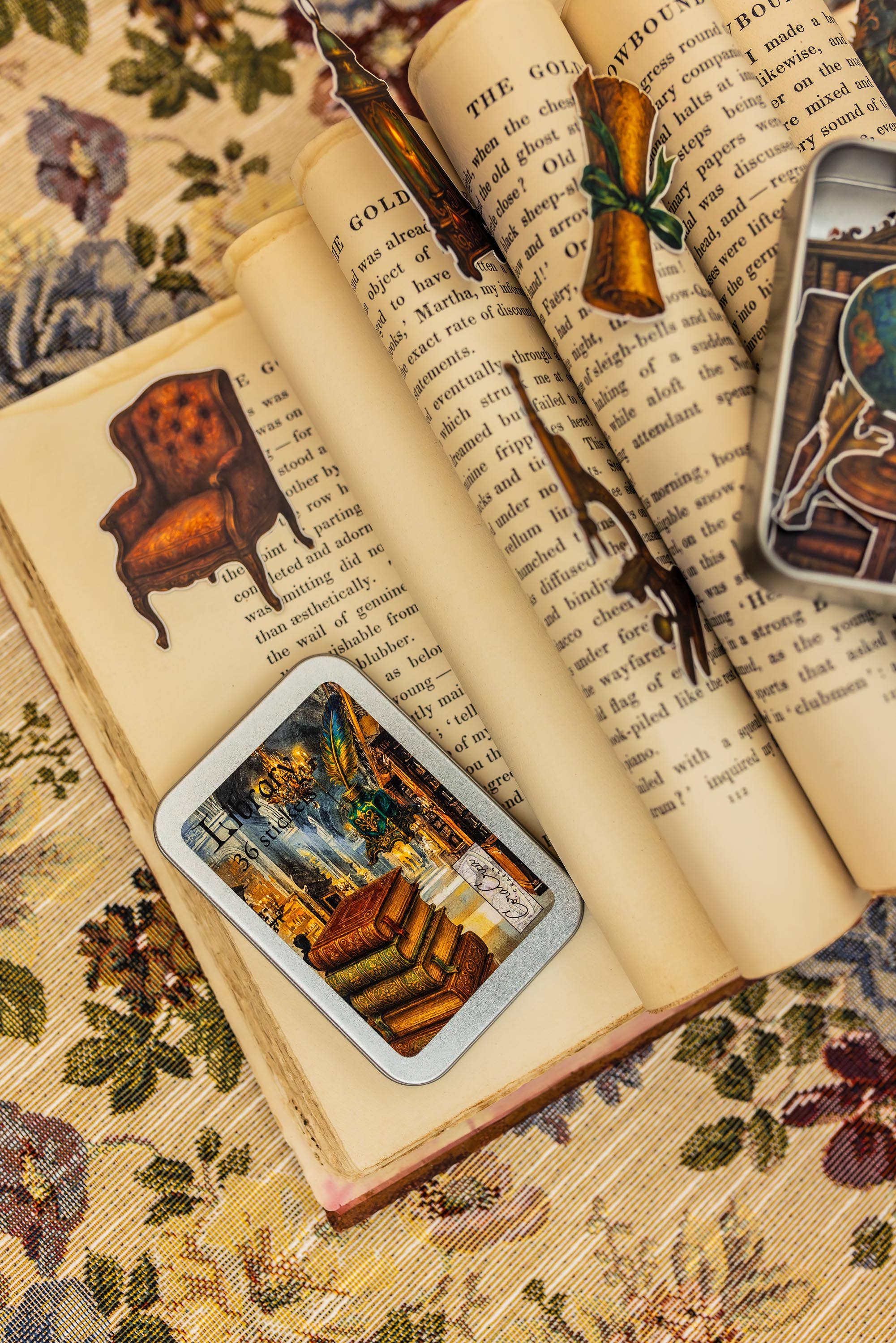 Library Sticker Tin Box