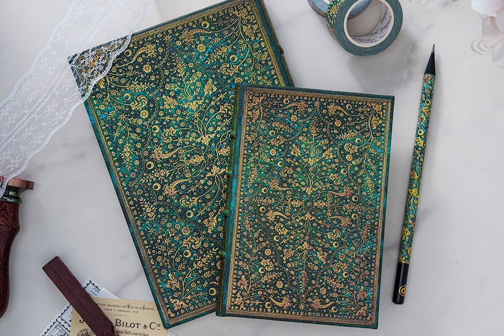 Mini Emerald Flower Hardcover Journal