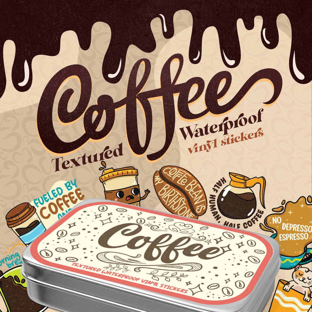 Coffee Stickers Tin Can