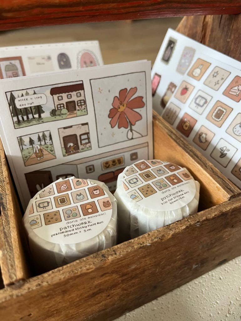 Patchwork perforated sticky note roll