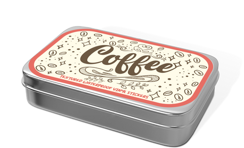 Coffee Stickers Tin Can