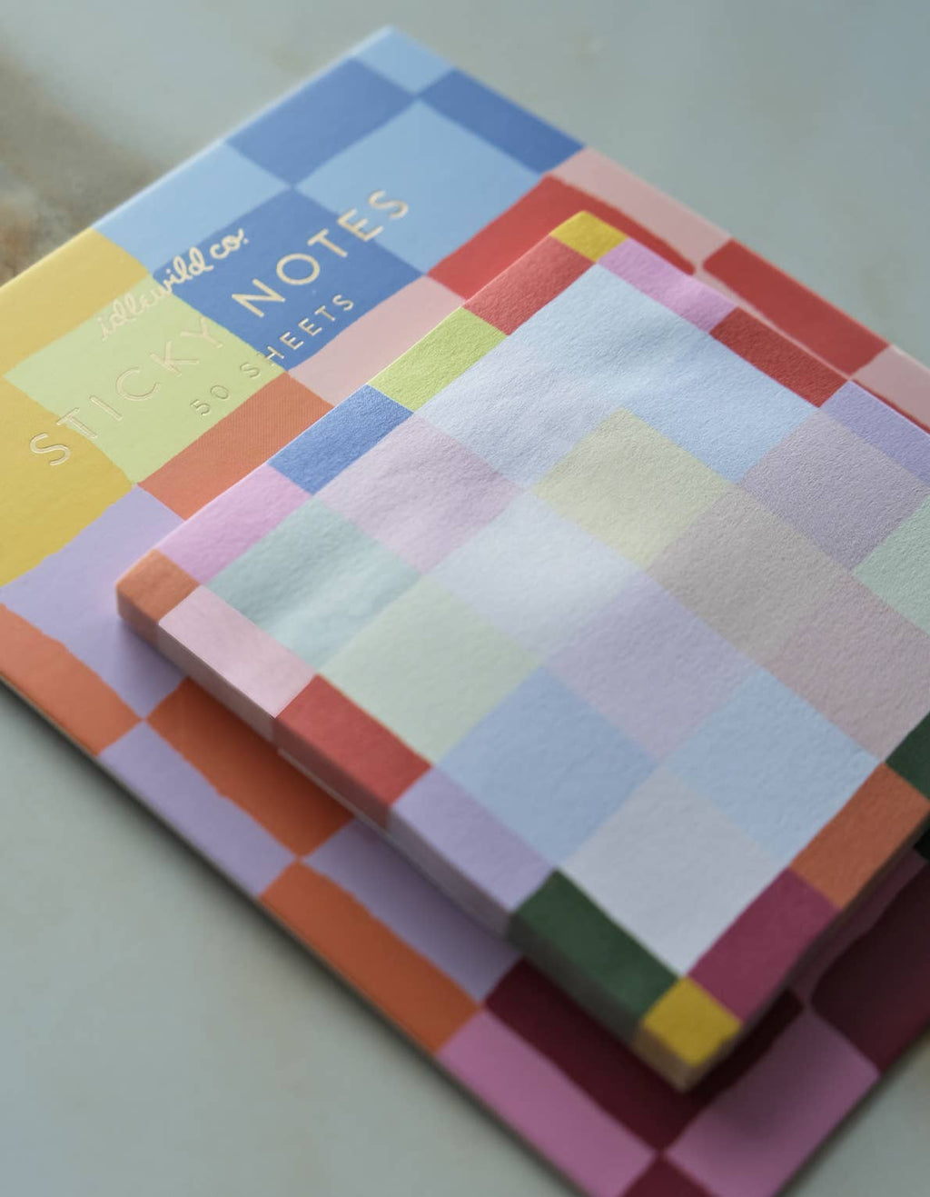 Die-Cut Sticky Notepad | Rainbow Checks