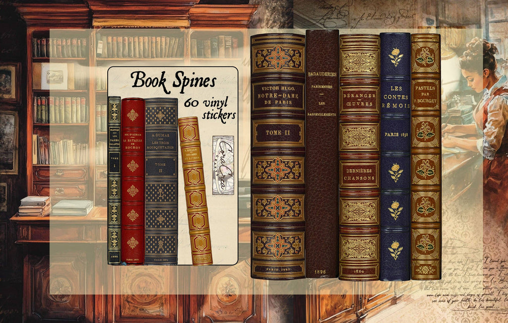 Book Spines Sticker Tin Box