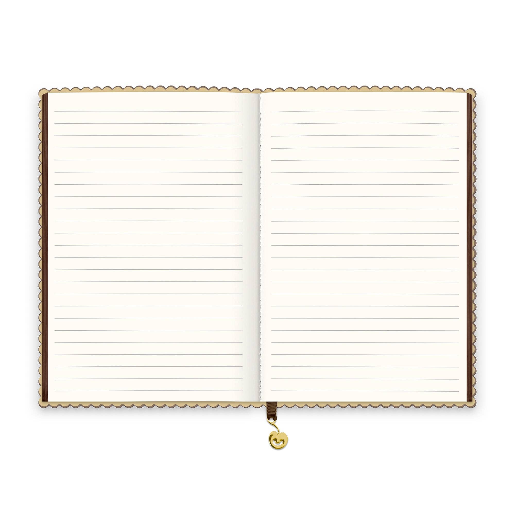 Vanilla Bean A5 Spumoni Swirls Scalloped Journal