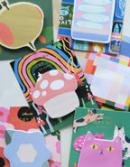 Die-Cut Sticky Notepad | Rainbow Checks