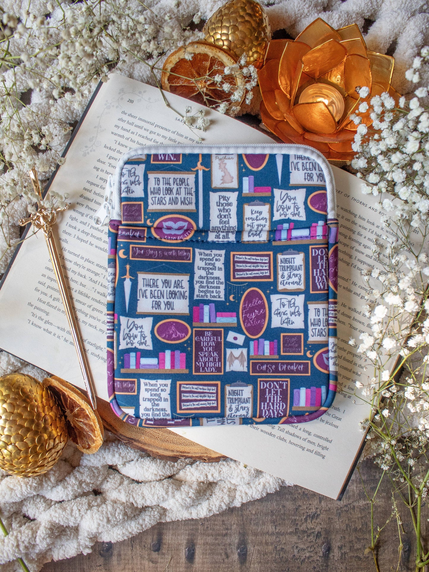 ACOTAR Quote Wall Neoprene E-Reader/ Tablet Sleeve