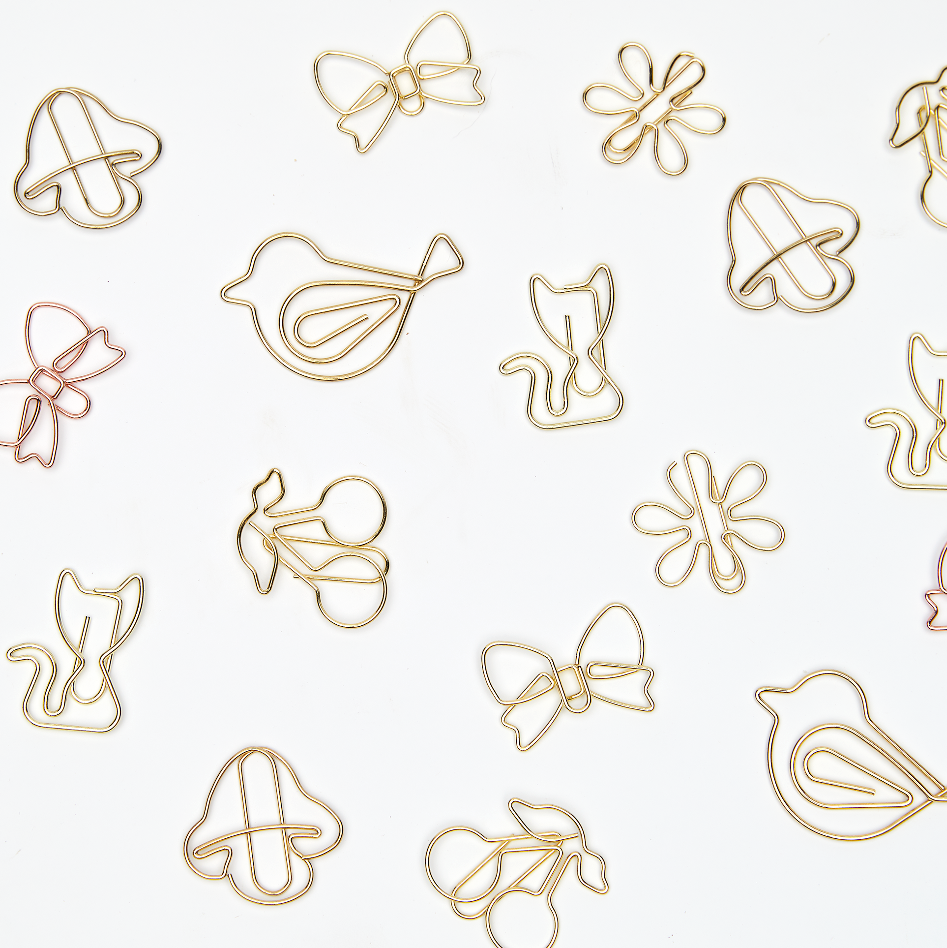 Gold Bows Boxed Paper Clips - Set of 12