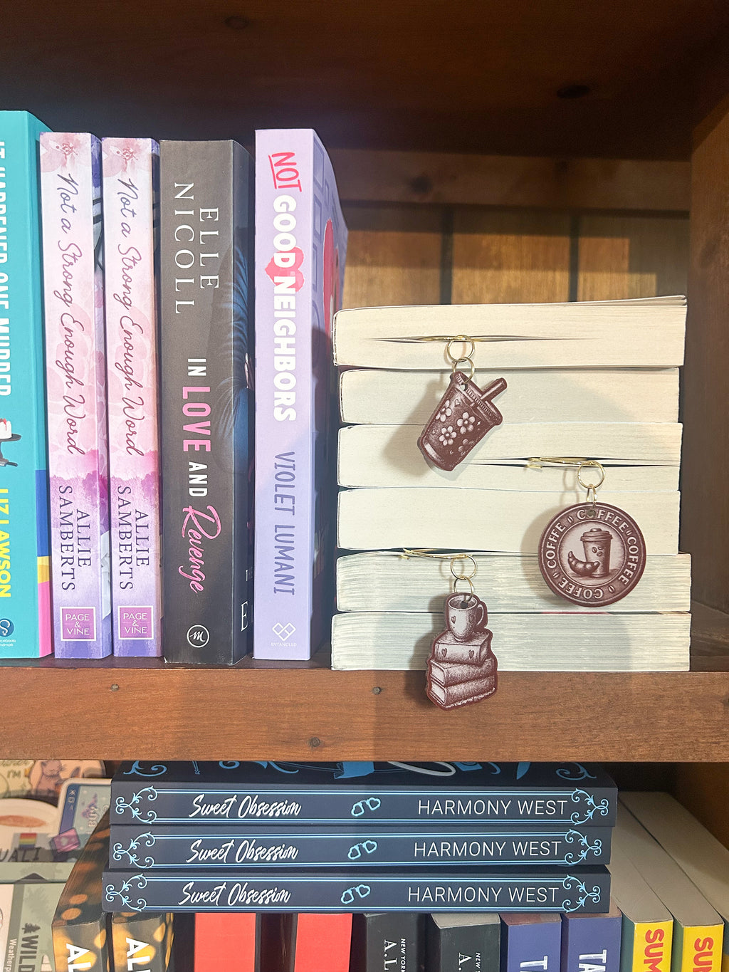 Coffee Acrylic Bookmark Charms