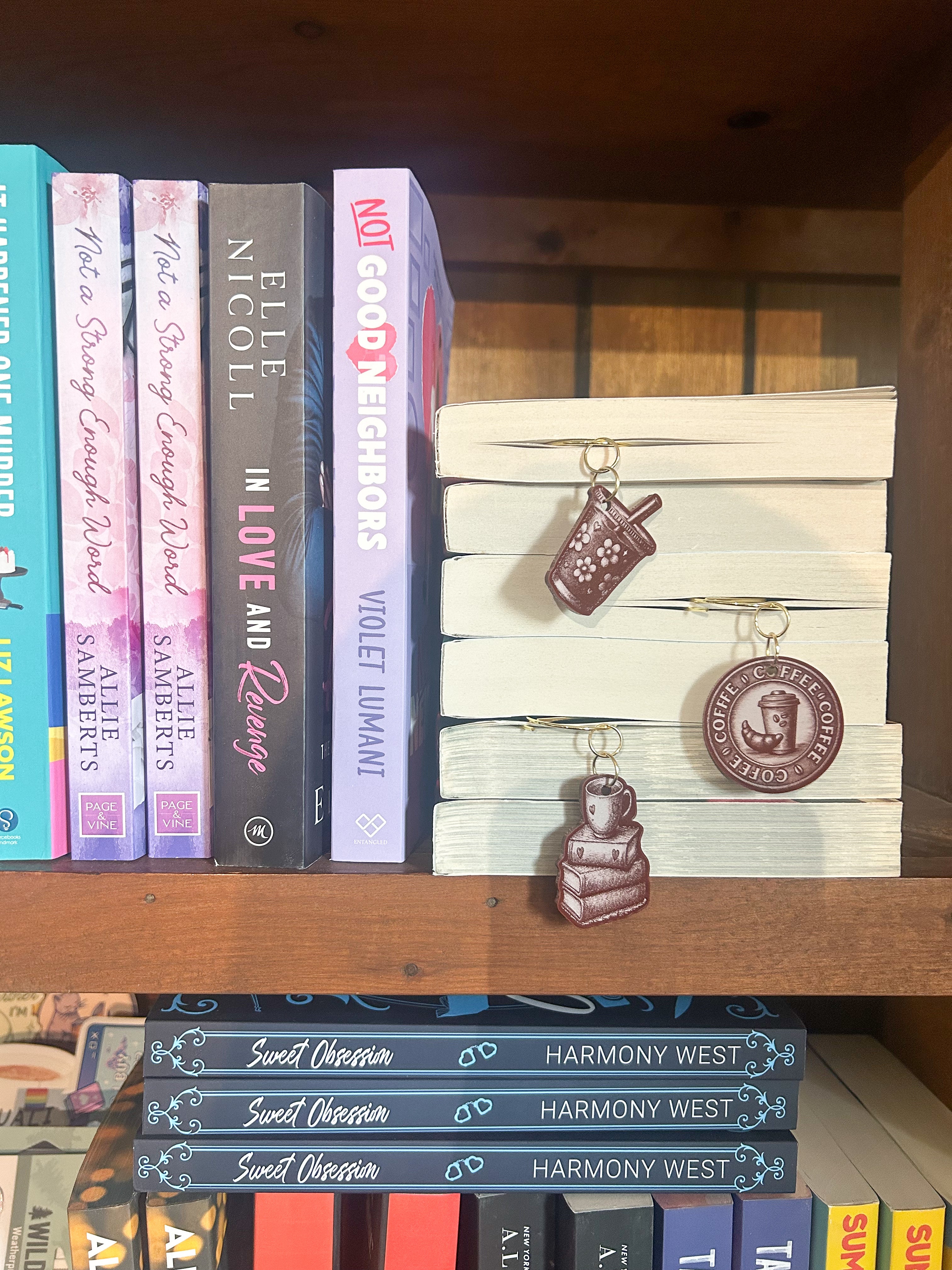 Coffee Acrylic Bookmark Charms