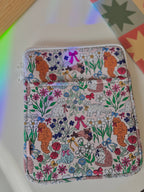 Vintage Cats & Bows Book & Kindle Pouch, Medium E-Reader Zip up Book Sleeve