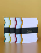 Wavy Shaped Notepad | Blue + Cranberry Edge