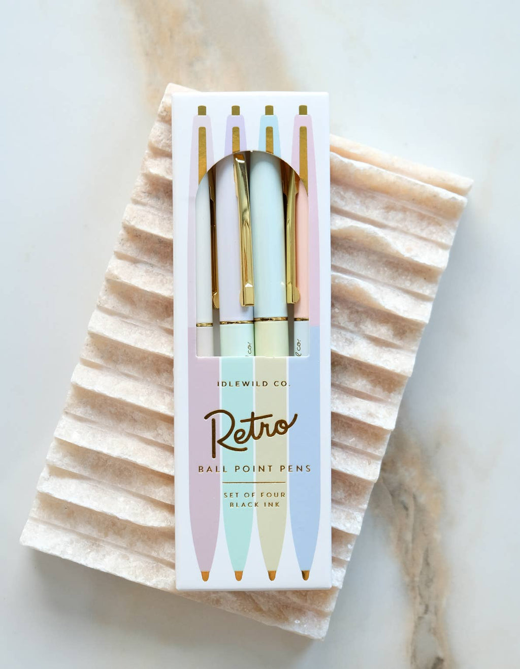 Retro Pen Set of Four | Pastel Rainbow