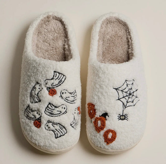 Fuzzy Halloween Slippers