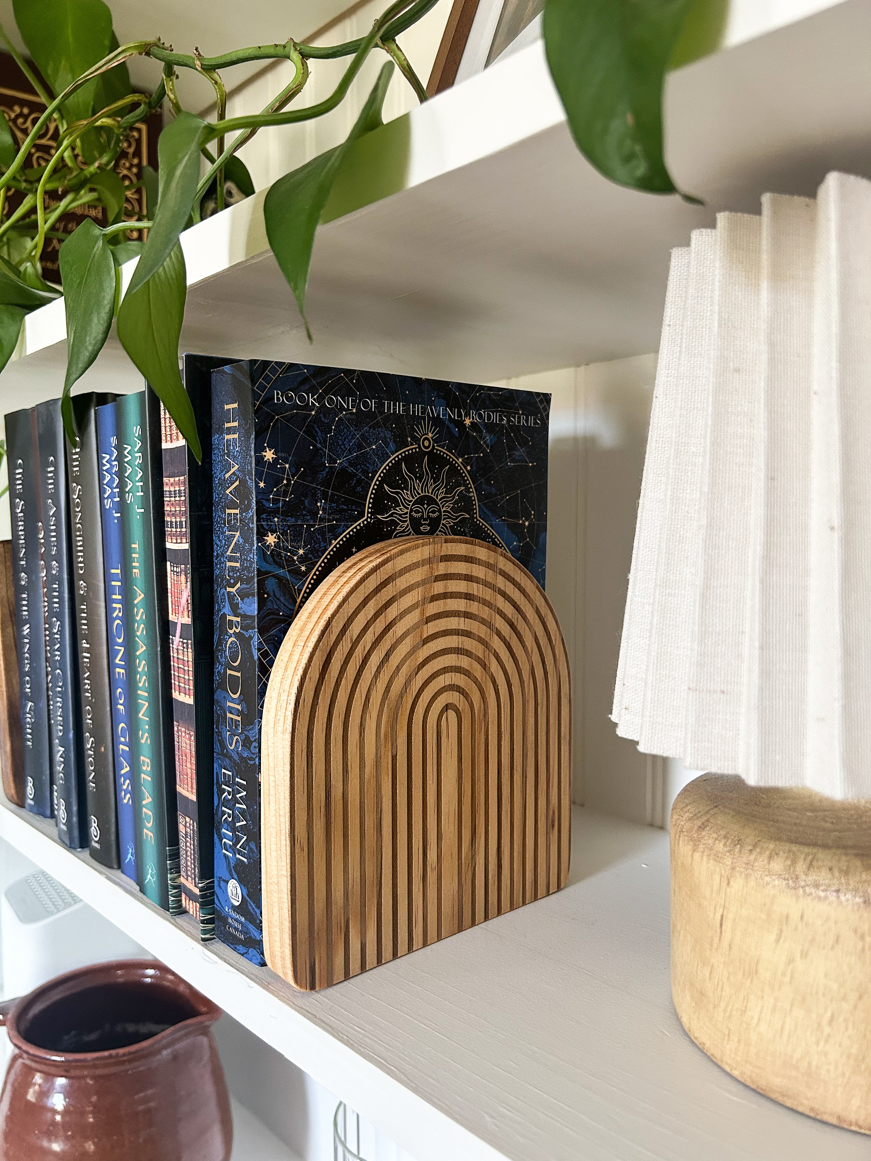Wooden Engraved  Bookends